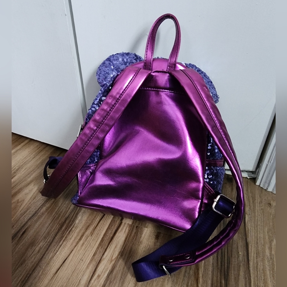 Disney Parks Loungefly Purple Potion Sequin Mini Backpack Mickey Mouse Bag - Picture 3 of 5